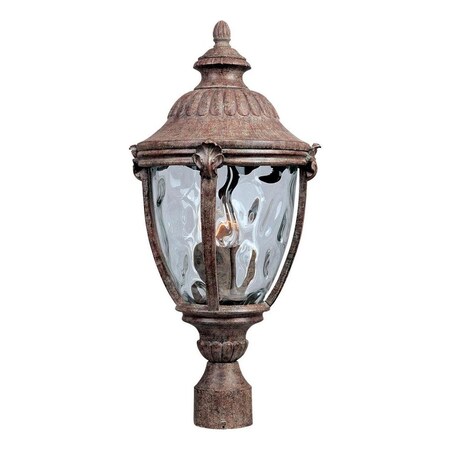 Maxim Three Light Earth Tone Water Glass Glass Post Light 40281WGET